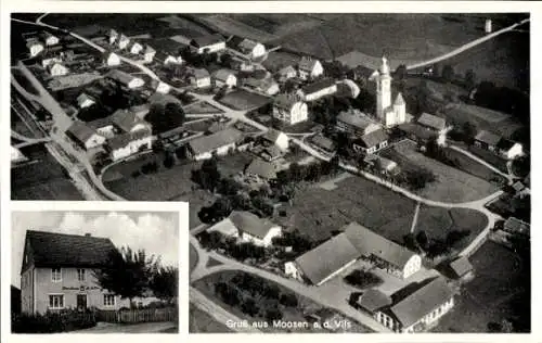 Ak Moosen an der Vils Taufkirchen an der Vils Oberbayern, Fliegeraufnahme