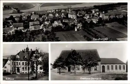 Ak Dauchingen im Schwarzwald, Fliegeraufnahme, Rathaus, Gasthaus Germania