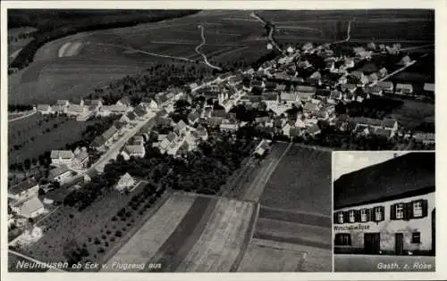 Ak Neuhausen ob Eck Baden Württemberg, Fliegeraufnahme, Gasthaus z. Rose