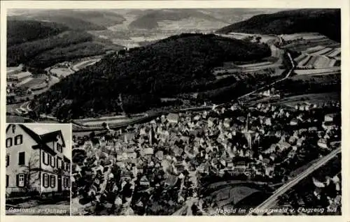 Ak Nagold im Schwarzwald, Fliegeraufnahme, Gasth. z. Ochsen