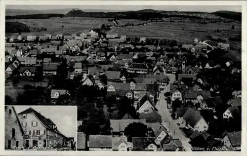 Ak Hülben in der Schwäbischen Alb, Fliegeraufnahme, Gasthaus und Metzgerei zur Germania