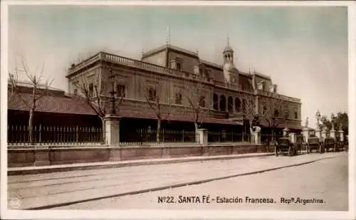 Ak Santa Fé Argentinien, Französischer Bahnhof