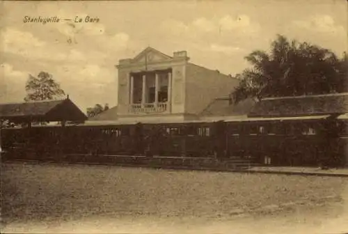 Ak Kisangani Stanleyville DR Kongo Zaire, Bahnhof, Eisenbahn