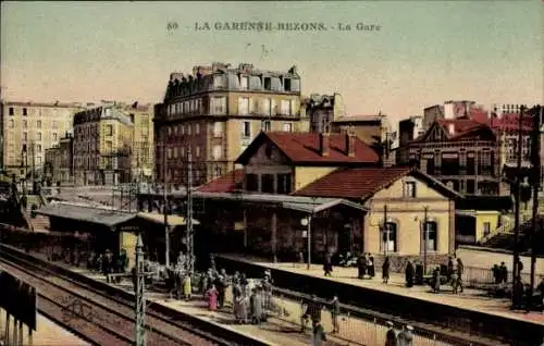 Ak Garenne Bezons Hauts de Seine, Bahnhof, Gleisansicht