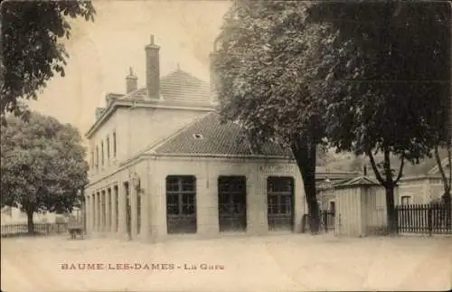 Ak Baume les Dames Doubs, Bahnhof