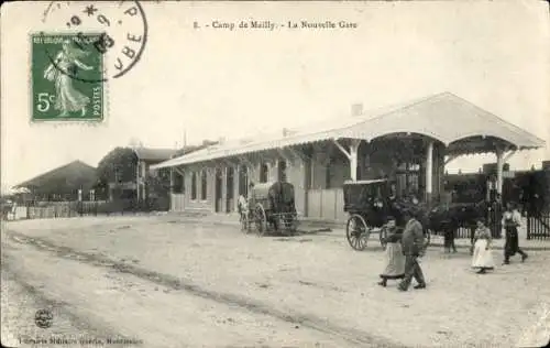 Ak Mailly le Camp Aube, Camp de Mailly, neuer Bahnhof