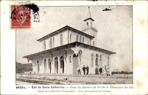 Ak Sao Francisco do Sul Brasilien, Bahnhof