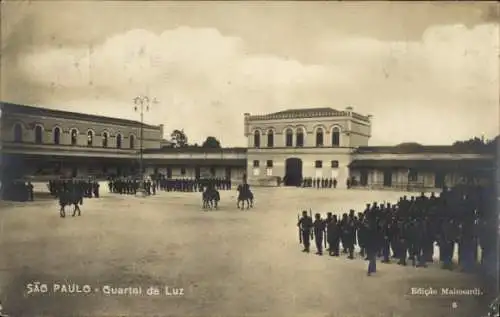 Ak Luz São Paulo Brasilien, Quartel da Luz, Soldaten