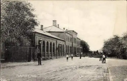 Ak Randers Dänemark, Bahnhof