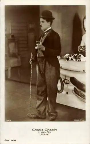 Ak Schauspieler Charlie Chaplin, Film Zirkus