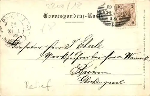 Ak Reichenberg in Böhmen Liberec Tschechien, Altstädter Platz mit Rathaus