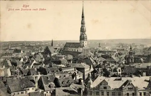 Ak Riga Lettland, Gesamtansicht, Blick vom Domturm