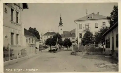 Ak Ferlach Kärnten, Platz, Kirche