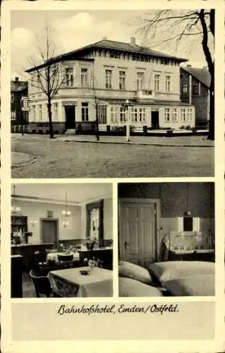 Ak Emden in Ostfriesland, Bahnhofshotel, Hotelzimmer