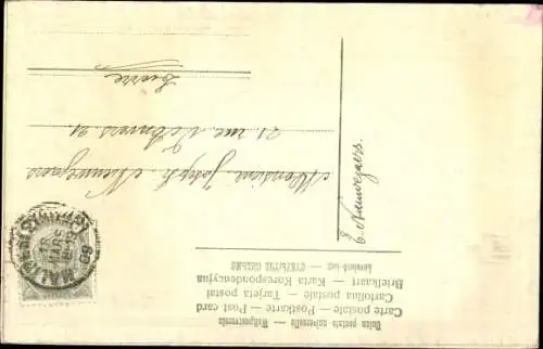 Präge Stoff Ak Glückwunsch, Blumen