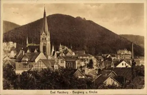 Ak Bad Harzburg am Harz, Burgberg und Kirche