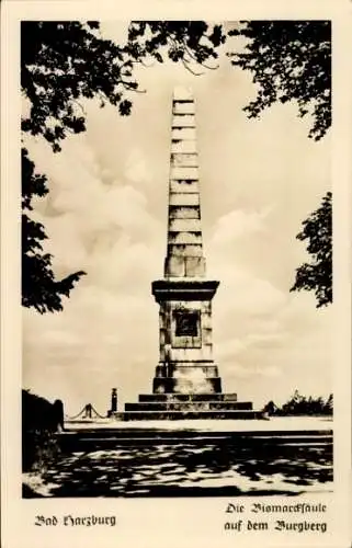 Ak Bad Harzburg am Harz, Bismarcksäule auf dem Burgberg