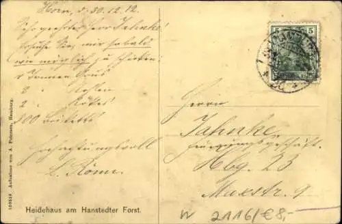 Ak Hanstedt, am Hanstedter Forst, Aufnahme von A. Petersen, Hamburg.