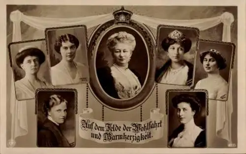 Ak Kaiserin Auguste Viktoria, Prinzessin Cecilie, Luise, Alexandra Victoria, Schwiegertöchter