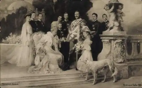 Künstler Ak Keller, Ferdinand, Deutsches Kaiserhaus unter Kaiser Wilhelm II., Windhund