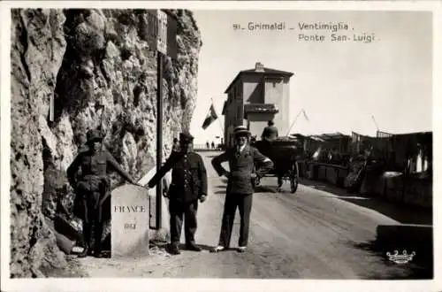 Ak Grimaldi di Ventimiglia Liguria, Ponte San Luigi, Grenzübergang