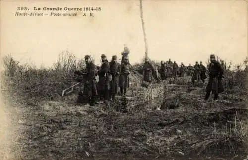 Ak Grande Guerre 1914-15, Haute Alsace, Poste avancé