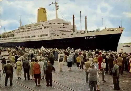 Ak Passagierschiff TS Bremen im Hafen, Norddeutscher Lloyd