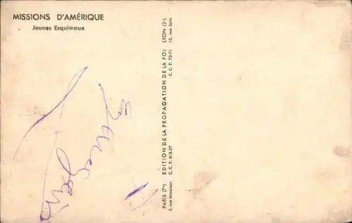 Ak Missions of America, Junge Eskimos