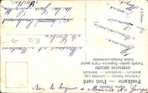 Ak Mädchen füttert seinen Hund