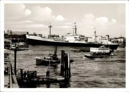 Ak Hamburg Mitte Altstadt, TTS Caperata, Shell Tanker, Tankschiff, Im Hafen vor Anker