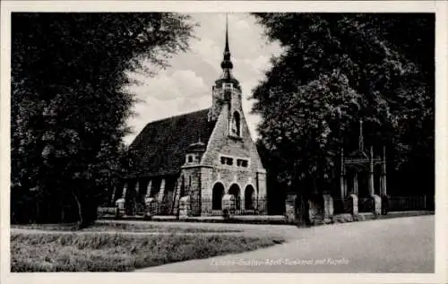 Ak Lützen im Burgenlandkreis, Gustav-Adolf-Denkmal mit Kapelle