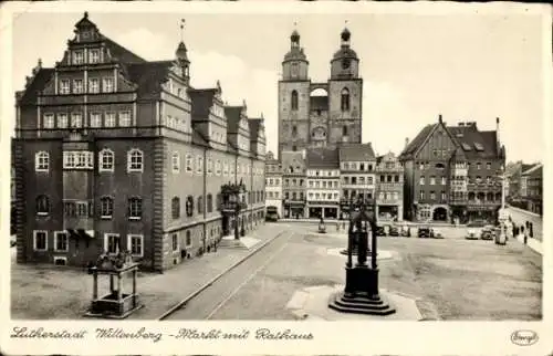 Ak Lutherstadt Wittenberg,  Markt mit Rathaus