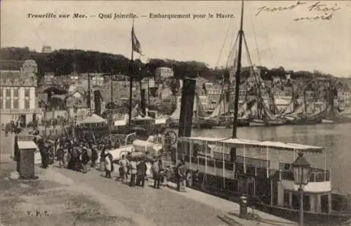 Ak Trouville sur Mer Calvados, Quai Joinville, Embarquement pour le Havre