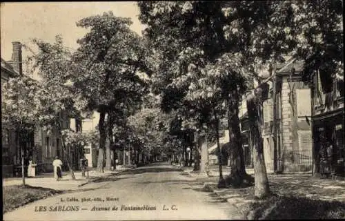 Ak Les Sablons Seine et Marne, Avenue de Fontainebleau