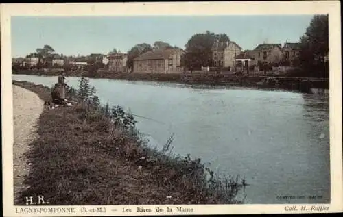 Ak Pomponne Seine et Marne, Les Rives de la Marne