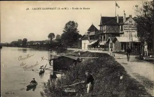 Ak Dampmart Seine et Marne, Bords de Marne