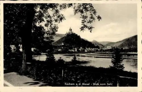 Ak Cochem an der Mosel, Mosel, Berg, Teilansicht, Blick vom Sehl