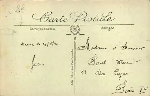 Ak Dreux CPA 28, Entrée principale, Rue Saint Denis