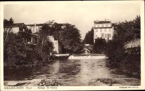 Ak Solliès-Pont Var, Ecluse St-Victor