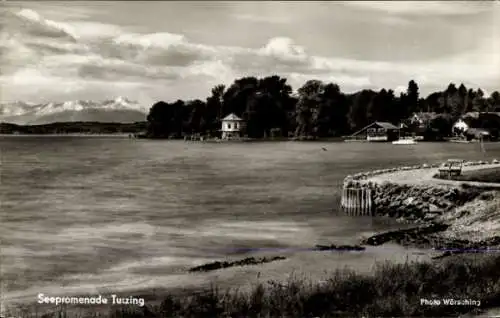 Ak Tutzing am Starnberger See Oberbayern, Seepromenade