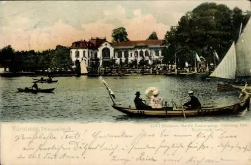 Ak Nürnberg in Mittelfranken, Dutzendteich, Boote