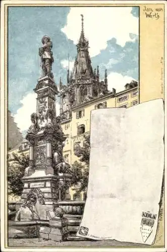 Litho Köln am Rhein, Denkmal Jan van Werth