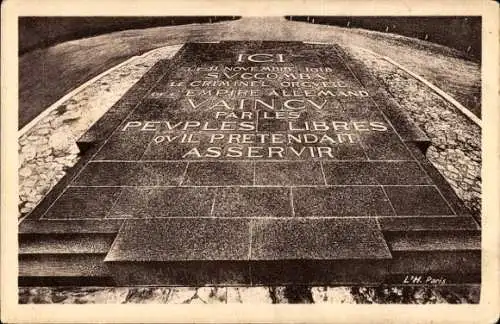 Ak Compiègne Oise, Foret, Clairiere de l’Armistice