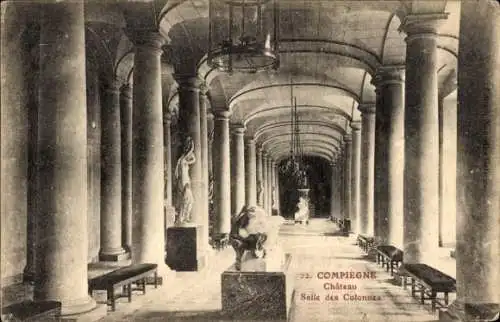 Ak Compiègne Oise, Schloss, Salle des Colonnes