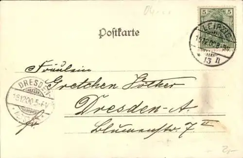 Ak Leipzig in Sachsen, Augustusplatz mit dem Mendebrunnen, Obelisk