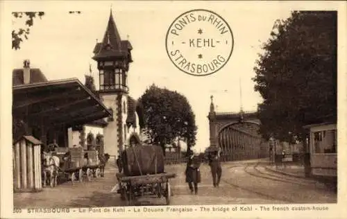 Ak Straßburg Straßburg Elsass Bas-Rhin, Pont de Kehl, Zoll