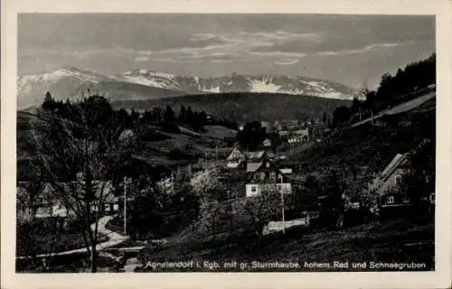 Ak Jagniątków Agnetendorf Jelenia Góra Hirschberg Riesengebirge Schlesien, Panorama, Schneegruben