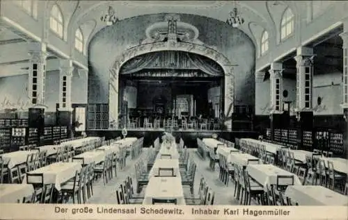 Ak Schedewitz Zwickau in Sachsen, Lindensaal, Innenansicht