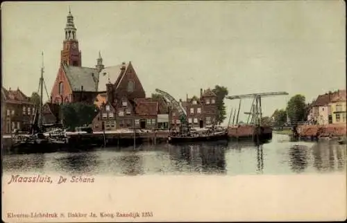 Ak Maassluis Südholland, De Schans, Kirche