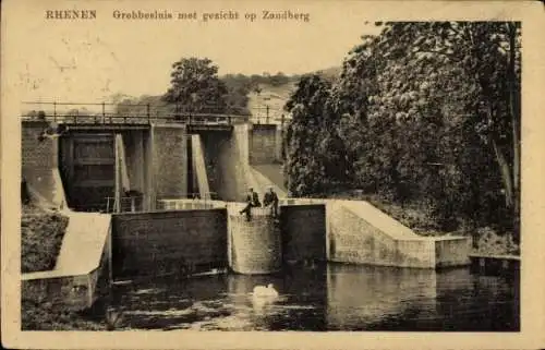 Ak Rhenen Utrecht, Grebbesluis mit Blick auf Zandberg